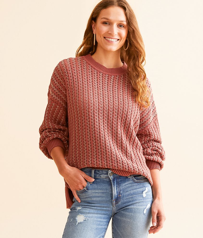 BKE Contrast Stitch Sweater