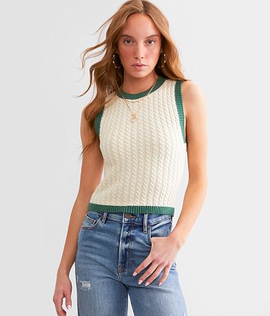 FITZ + EDDI Cable Knit Cropped Sweater front view