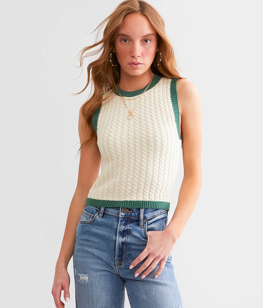 FITZ + EDDI Cable Knit Cropped Sweater