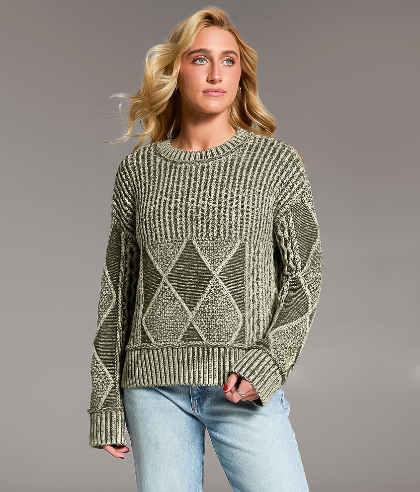 Plated Cable Stitch Sweater