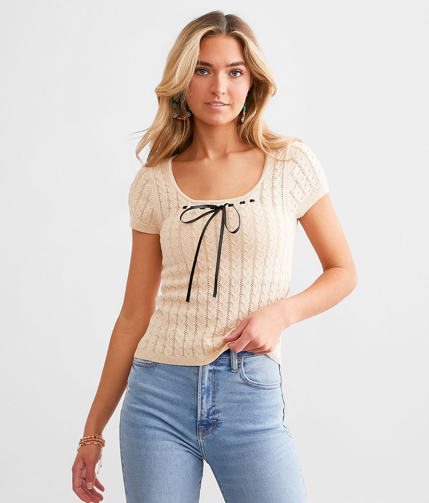 Willow & Root Textured Sweater Top