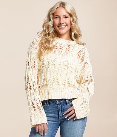 Willow & Root Diamond Cropped Sweater front view