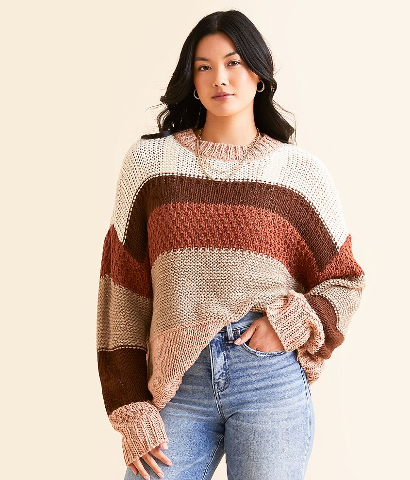 Daytrip Striped Knit Sweater front view