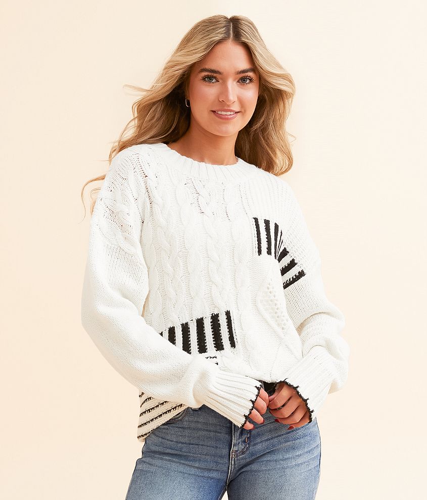 BKE Cable Knit Sweater front view