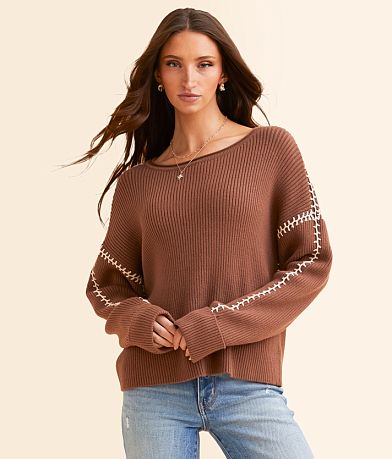 BKE Whipstitch Sweater front view