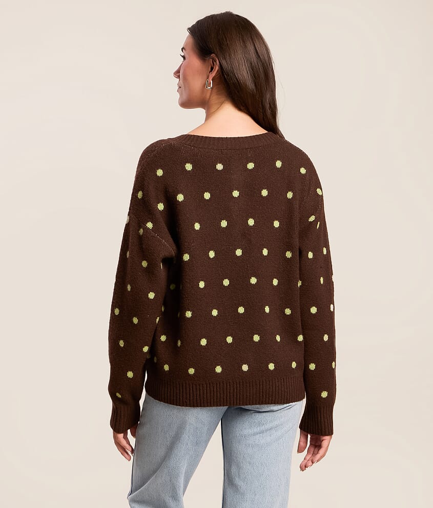 Brushed Polka Dot Cardigan Sweater