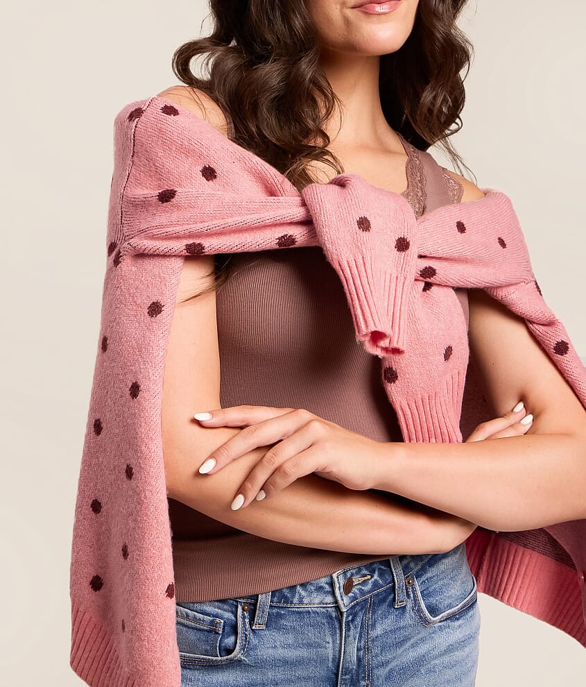 Brushed Polka Dot Cardigan Sweater - thumbnail 5