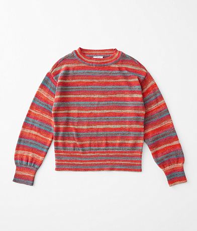 Willow & Root Girls - Striped Sweater front view