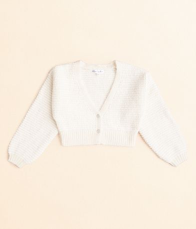 adyson parker Girls - Eyelash Cropped Cardigan Sweater front view