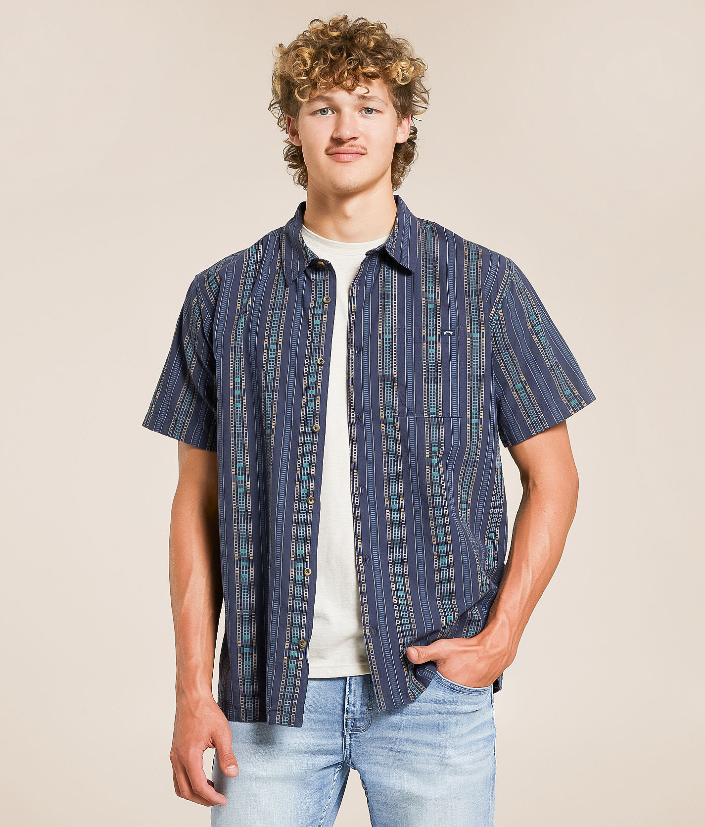 ブルージャイアント Billabong Sundays Jacquard Shirt - Men's Shirts in Dark Navy