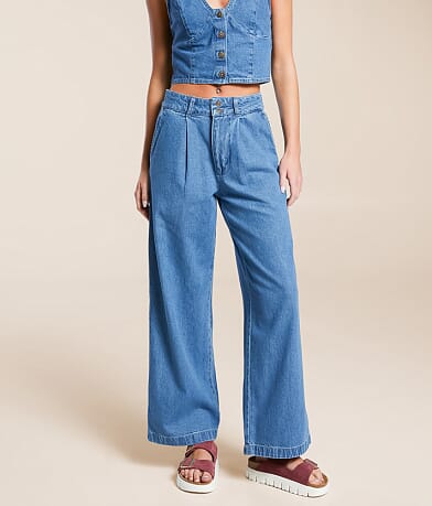 Billabong Wave Washed Wide Leg Jean front view