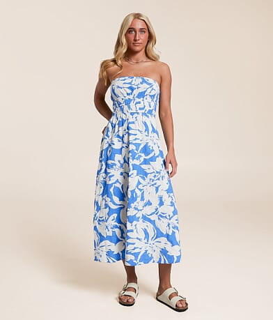 Billabong In The Sky Strapless Maxi Dress front view