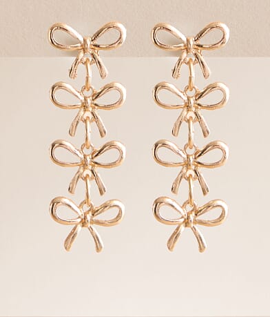 boutique by BKE Tiered Bow Earring front view