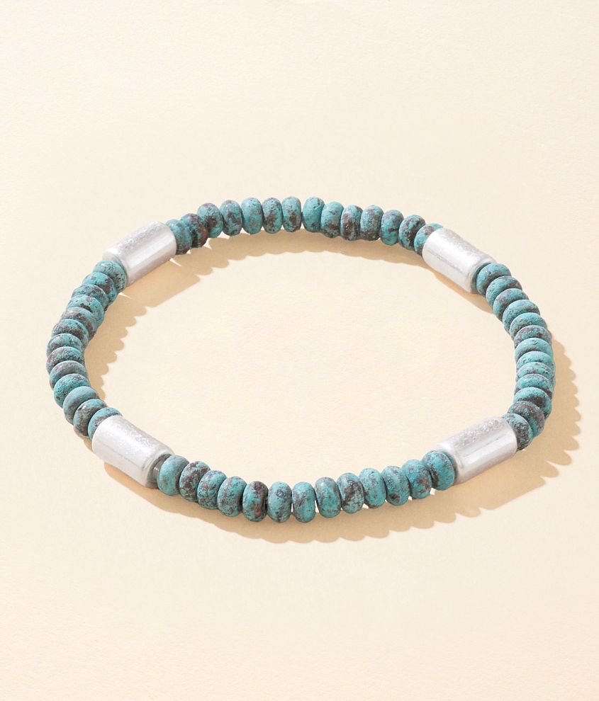 BKE Turquoise Beaded Bracelet front view