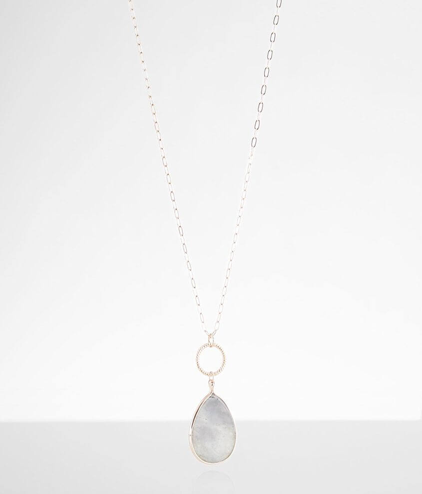 BKE Teardrop Stone Necklace front view