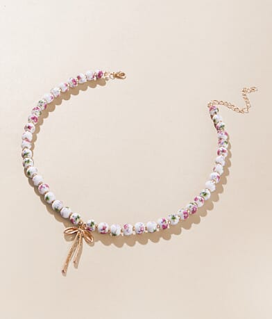 boutique by BKE Floral Bead Necklace front view