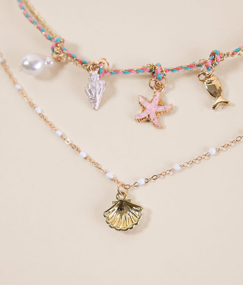 2 Pack Ocean Charm Necklace Set - thumbnail 2