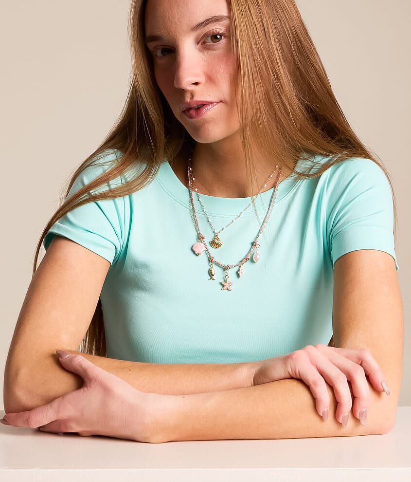2 Pack Ocean Charm Necklace Set - thumbnail 3