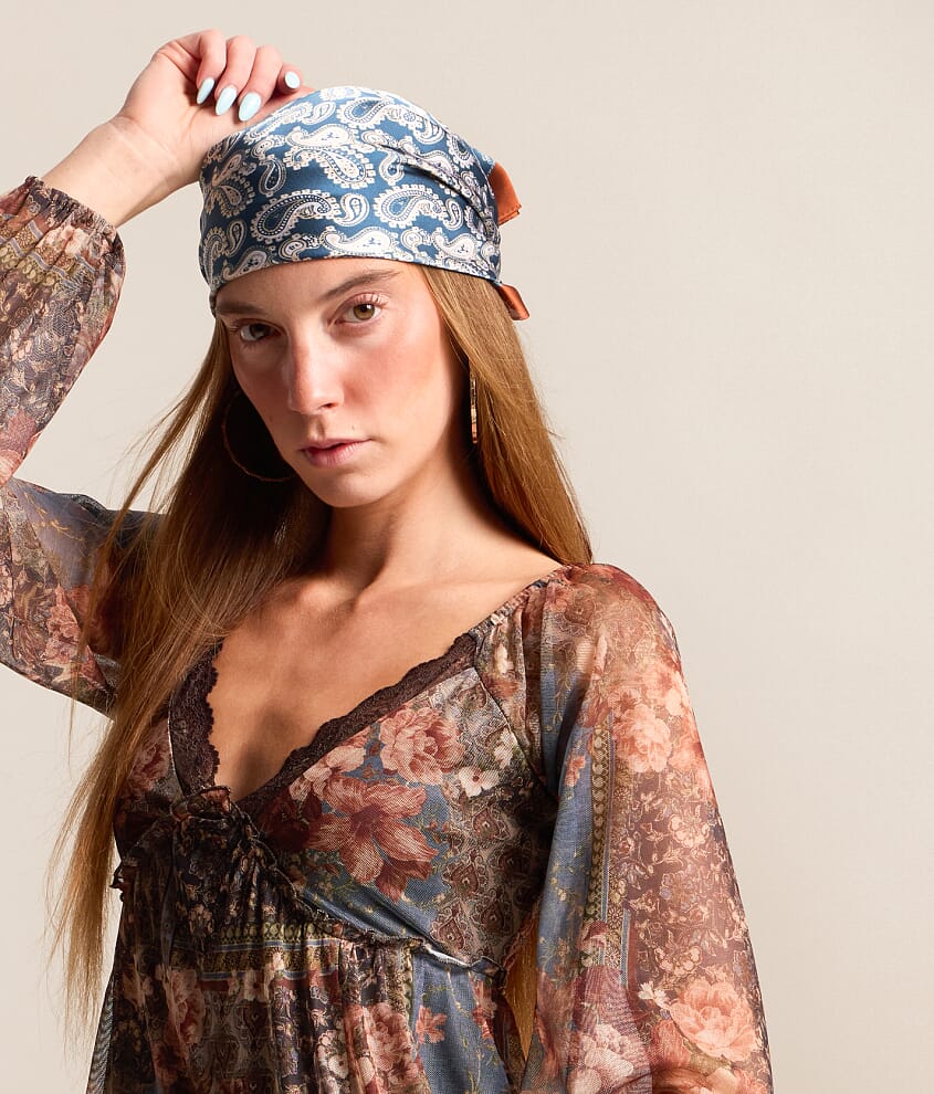 Paisley Satin Scarf - thumbnail 4