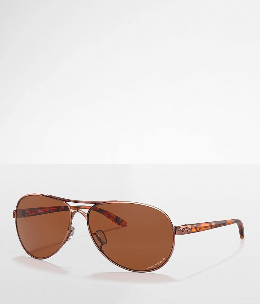 Oakley Feedback Polarized Sunglasses- Rose Gold with Prizm Tungsten