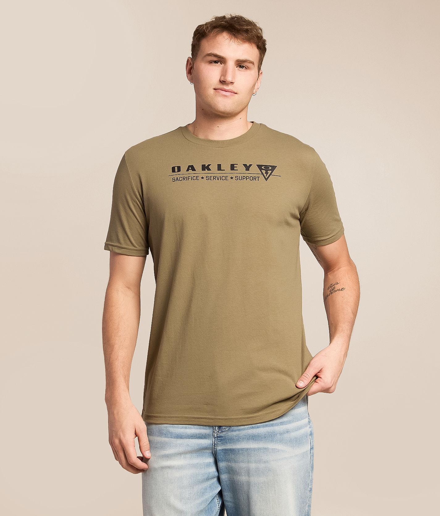 Oakley Si Pillars T-Shirt - Men's Graphic T-Shirts in Military Tan