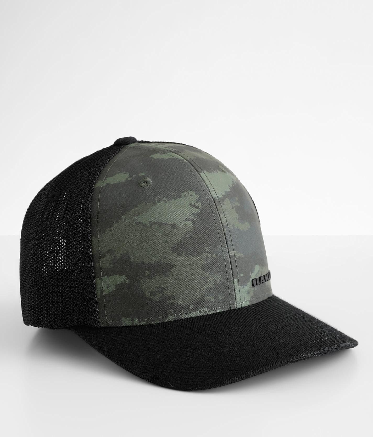 Oakley Camo Stretch Trucker Hat - Men's Hats in Green Brush Camo