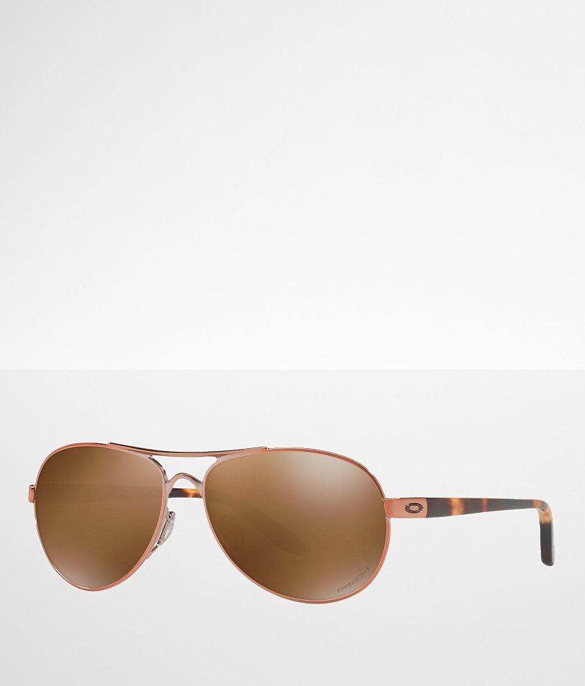 Oakley Feedback Polarized Sunglasses- Rose Gold with Prizm Tungsten