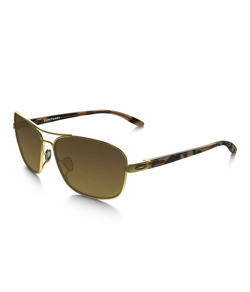 Oakley Sanctuary Polarized Sunglasses Women s Sunglasses Glasses in Polished Gold Brown Buckle