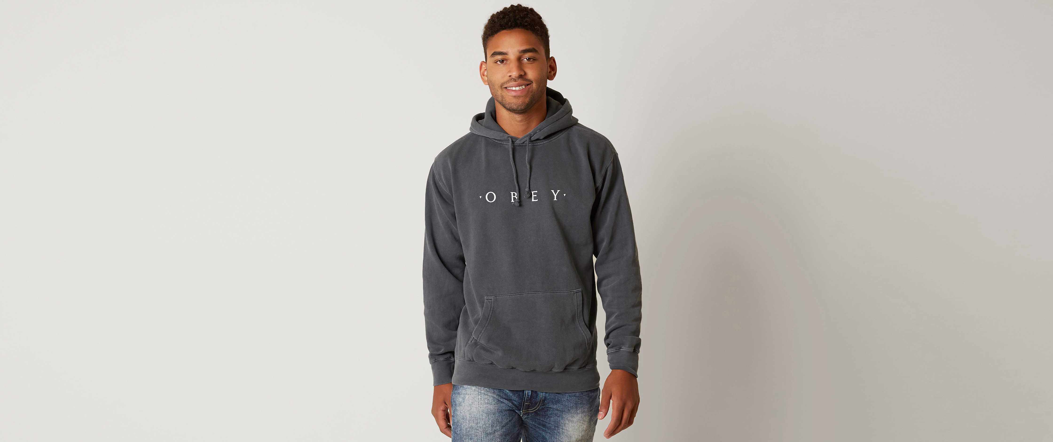 obey novel bleached black hoodie