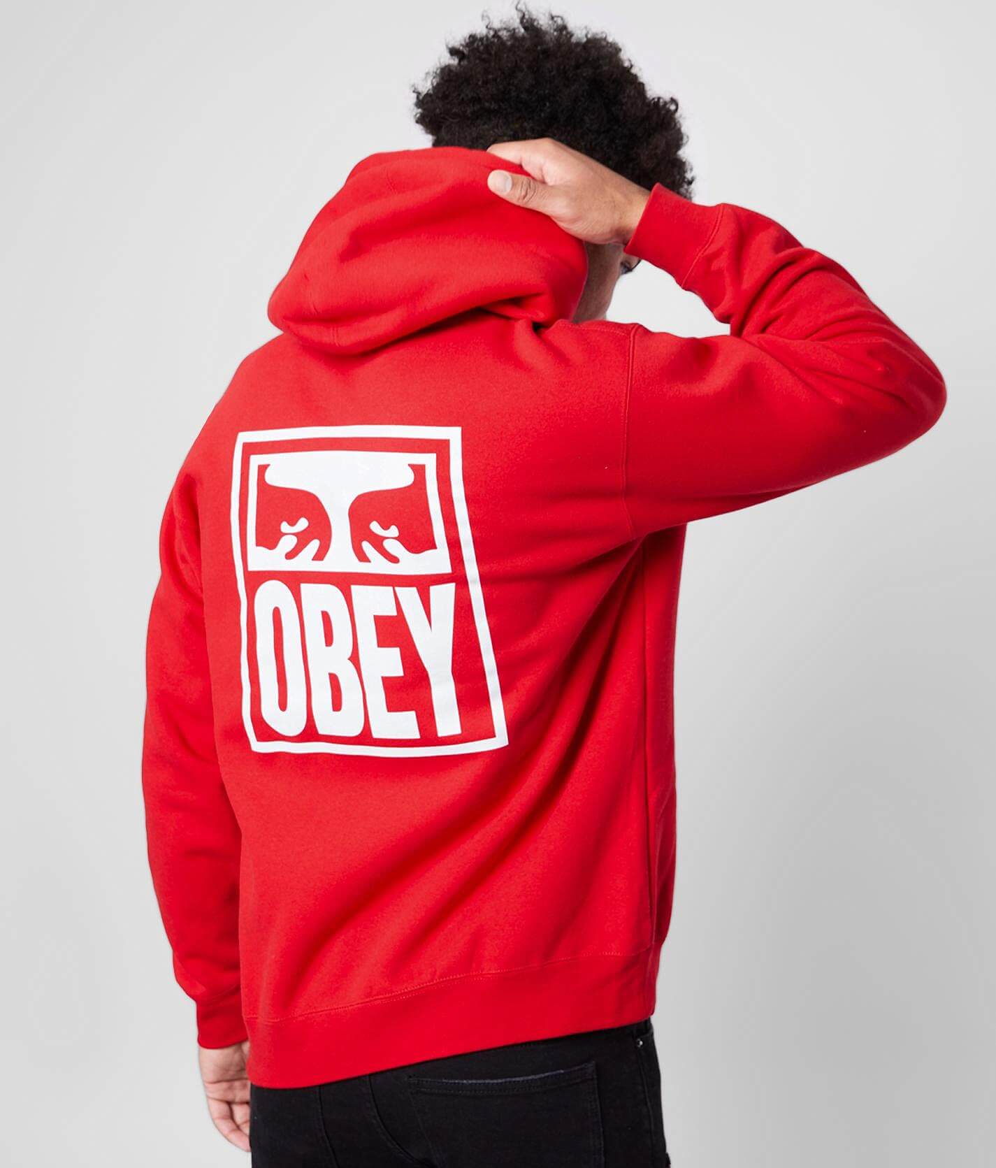 red obey hoodie