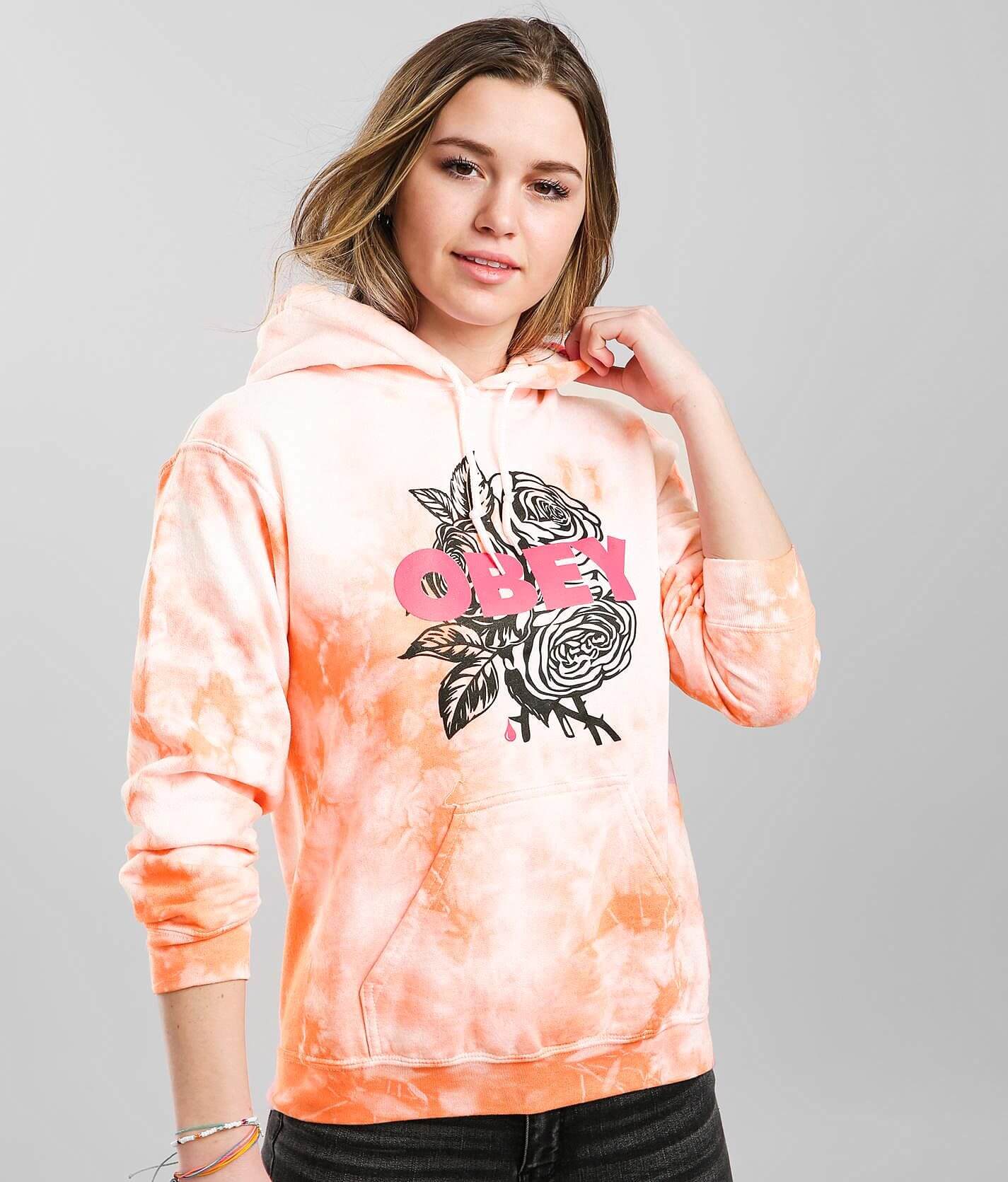 Obey hoodie with clearance roses