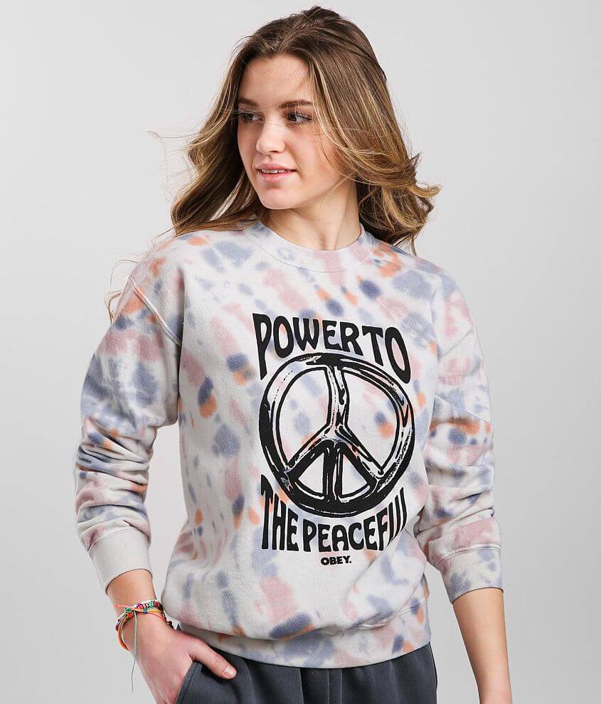 OBEY Chromed Out Sweatshirt Women s Sweatshirts in Pink Agate Tie Dye Buckle