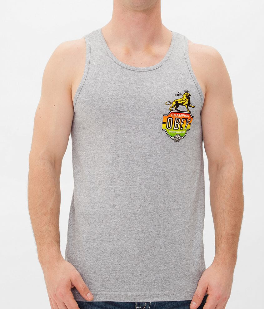 OBEY Champion Lion Tank Top front view