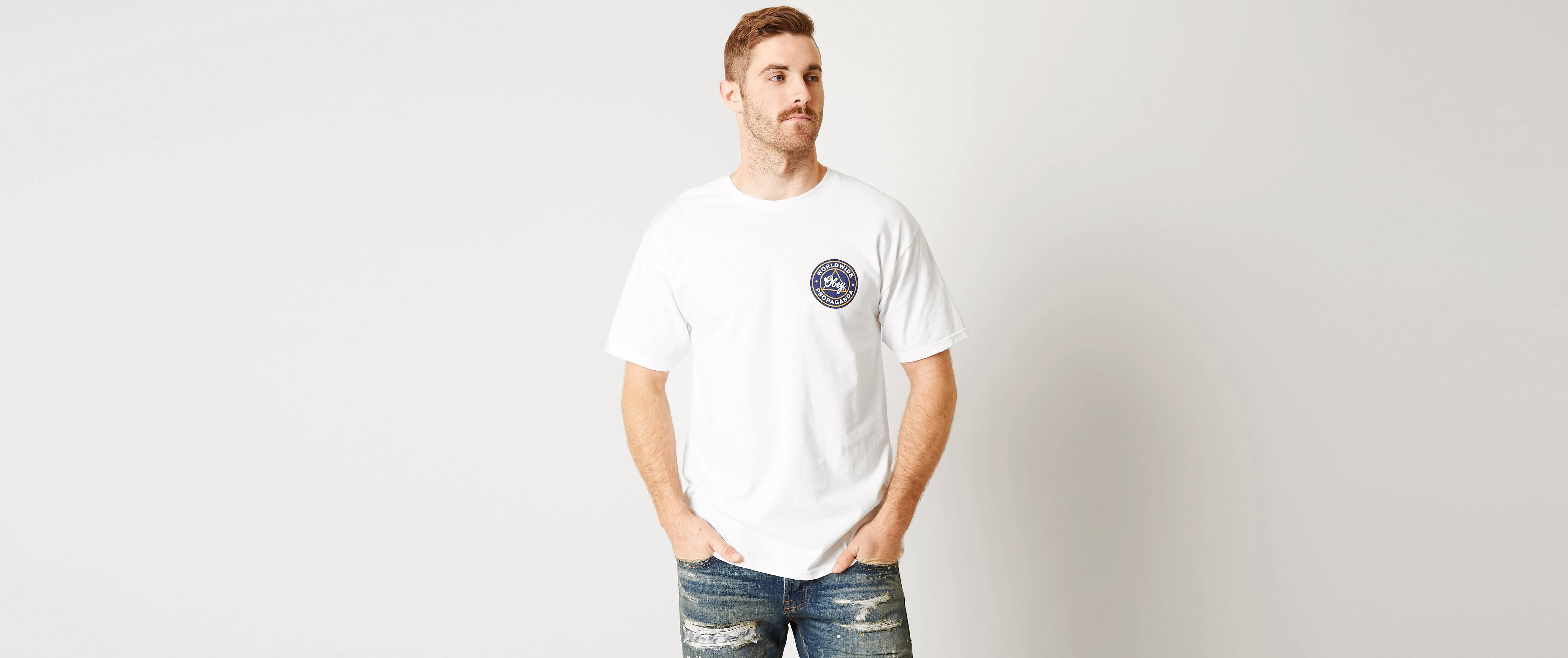 OBEY Worldwide Propaganda T-Shirt Clothing in White Buckle
