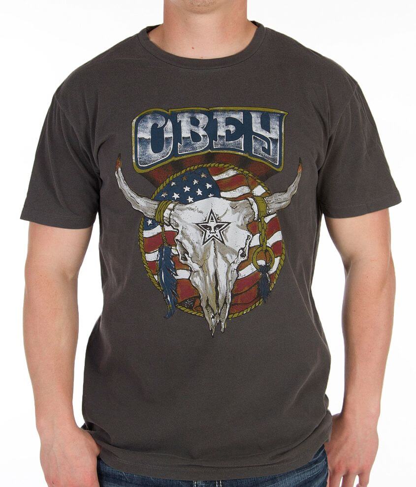 OBEY Freedom Skull T-Shirt front view