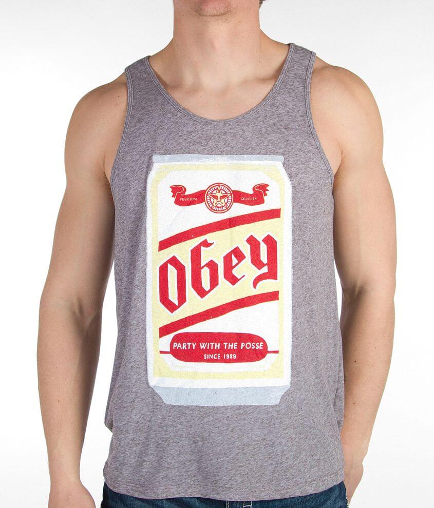 OBEY Beer Can Tank Top front view
