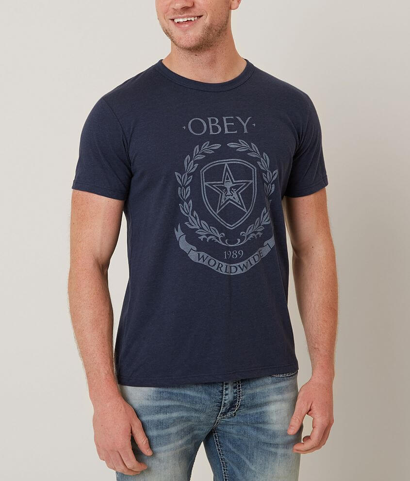 OBEY Shield &#38; Wreath T-Shirt front view