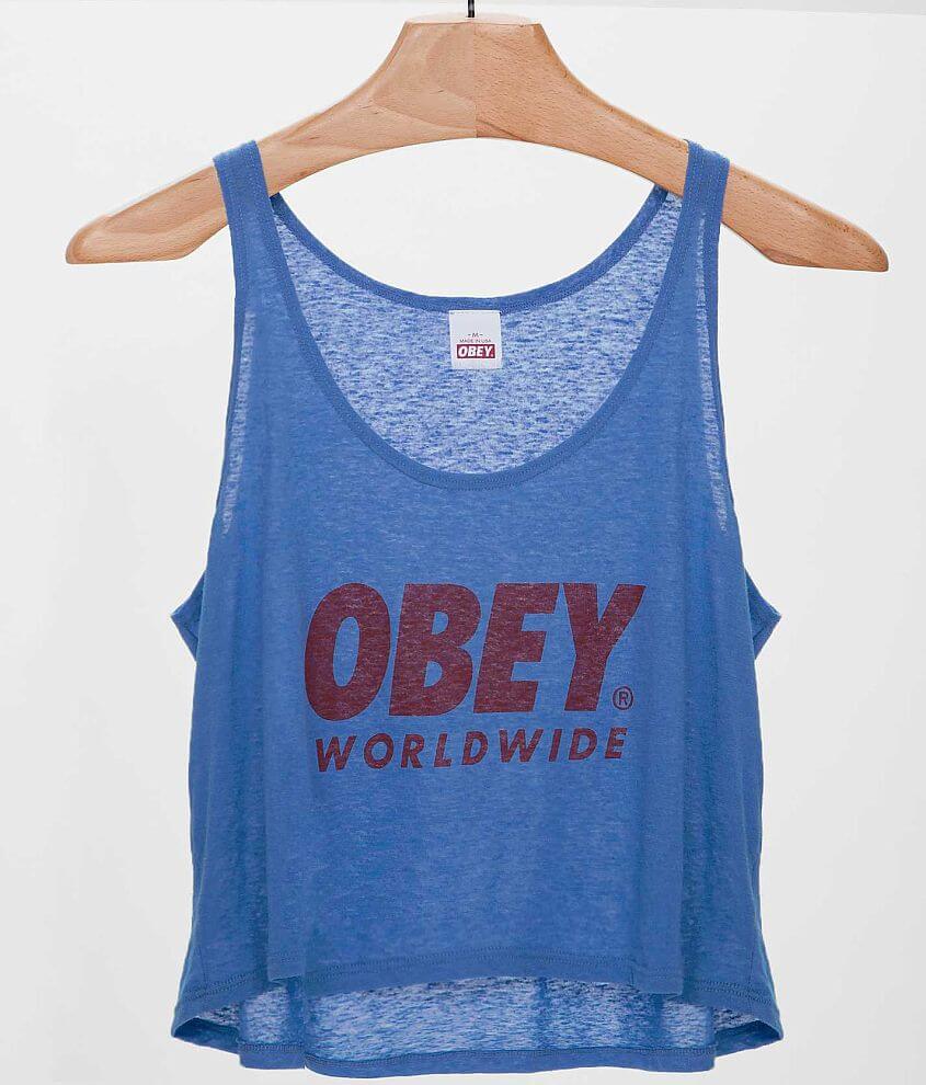 OBEY Font Tank Top - Women's Tank Tops in Blue Jay | Buckle