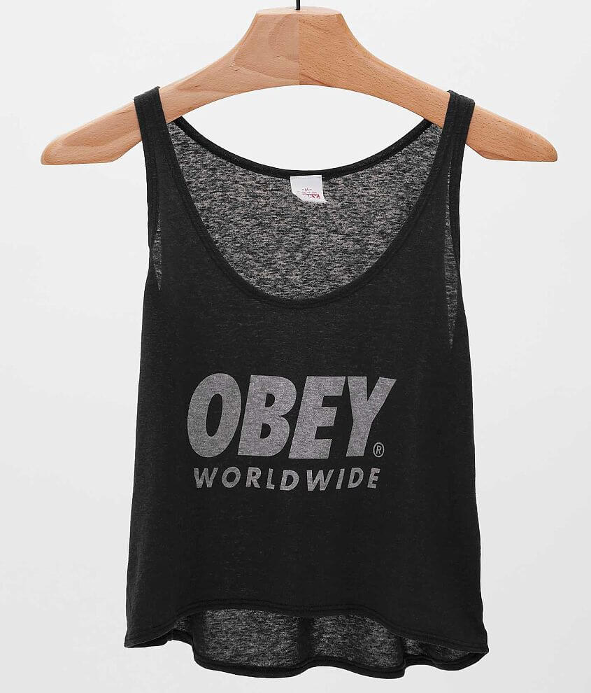OBEY Font Break Up Tank Top front view