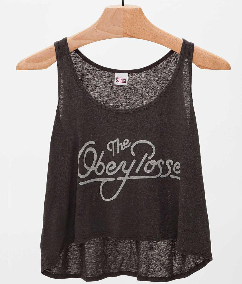 OBEY Good Vibes Break Up Tank Top front view