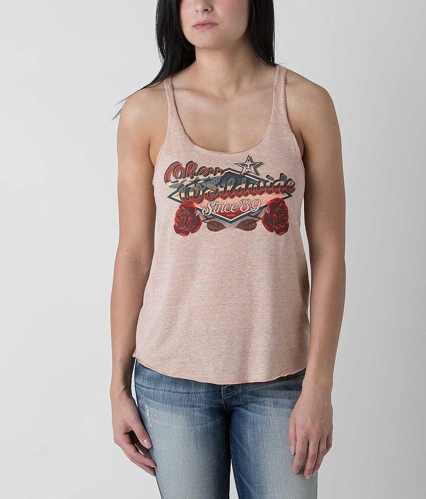 OBEY Highway Rose Tank Top front view
