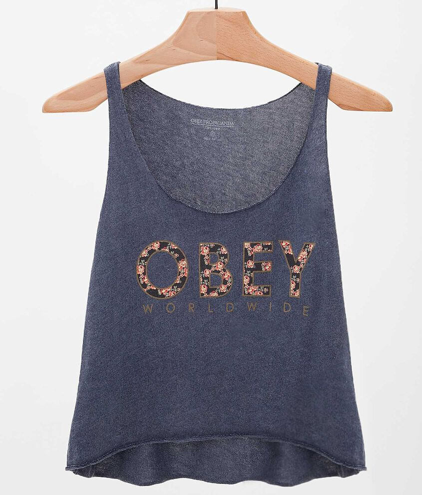 OBEY Floral Worldwide Tank Top front view