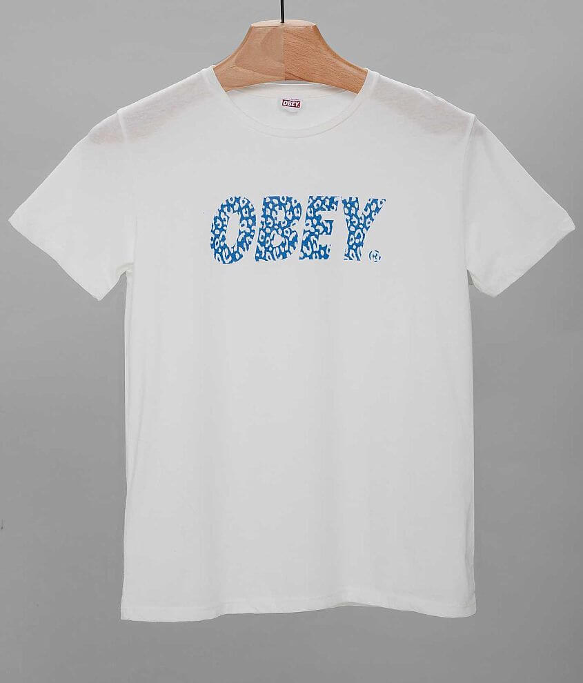 OBEY Cheetah Font T-Shirt front view