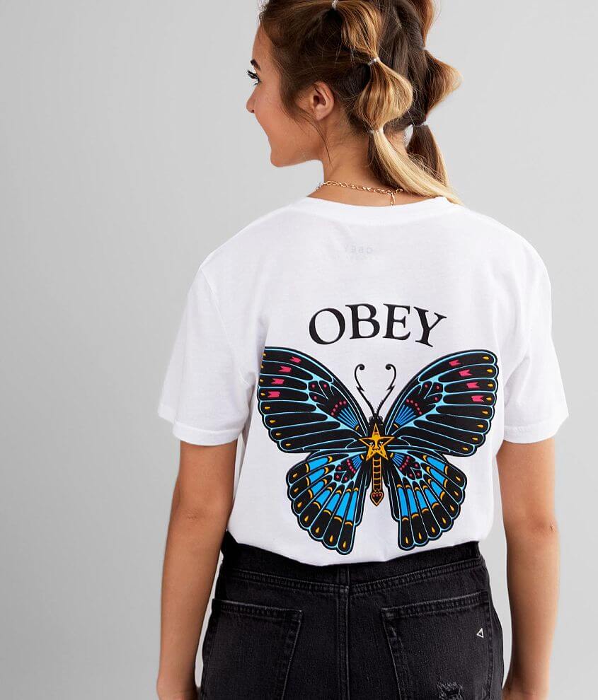 OBEY Butterfly T-Shirt front view