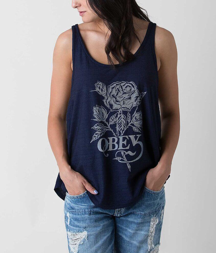 OBEY Rose Waltz Tank Top front view