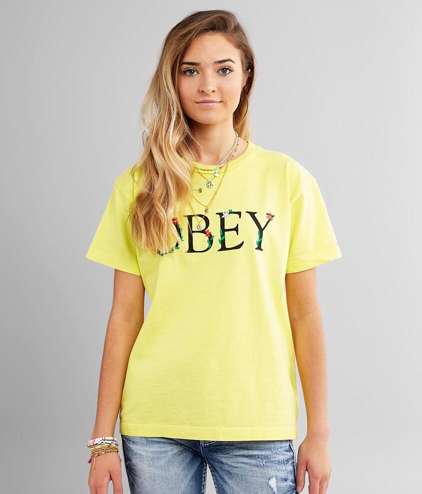 OBEY Flower Serif T-Shirt front view
