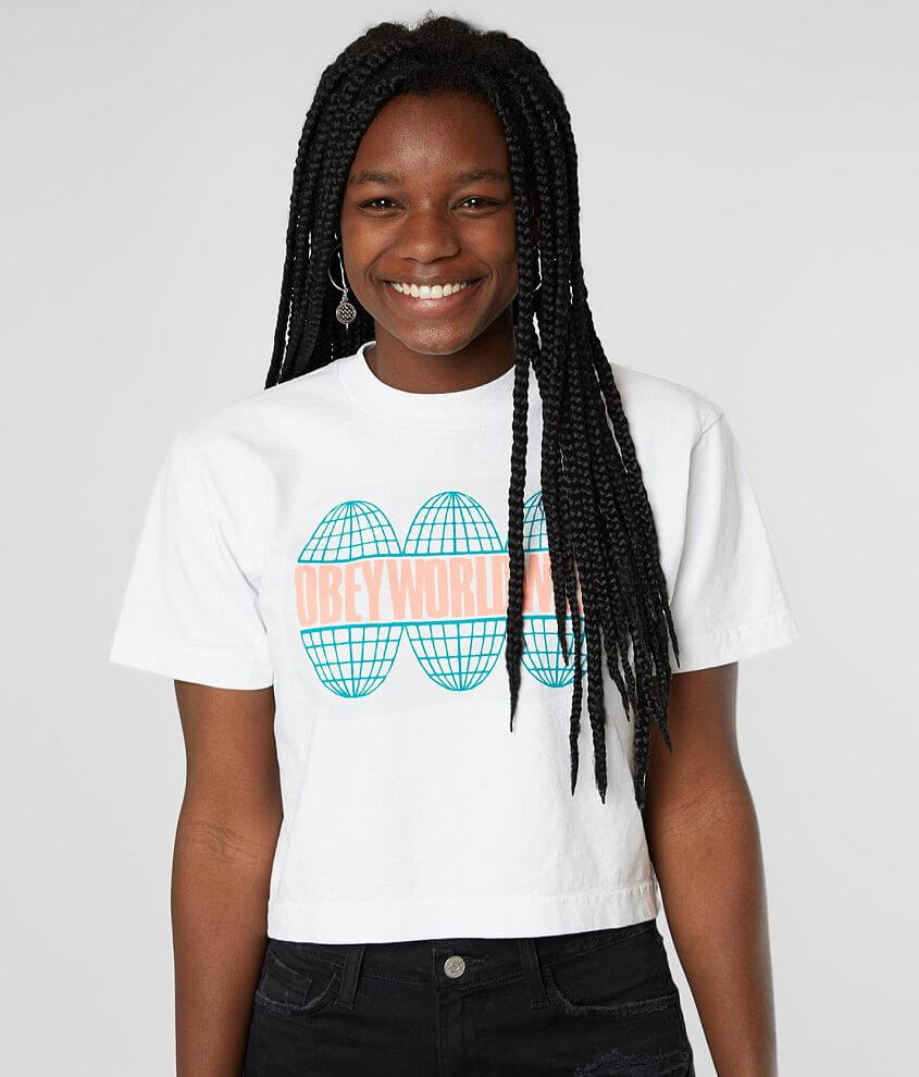 Image of OBEY Global Cropped T-Shirt