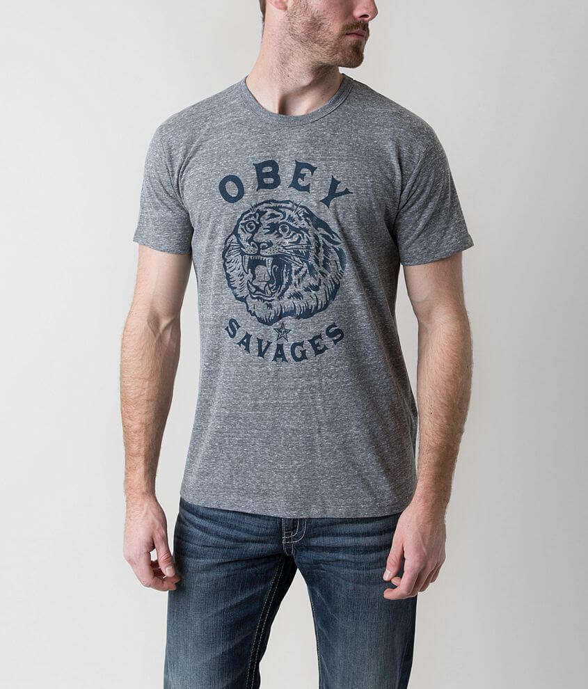 OBEY Tiger Savages T-Shirt front view