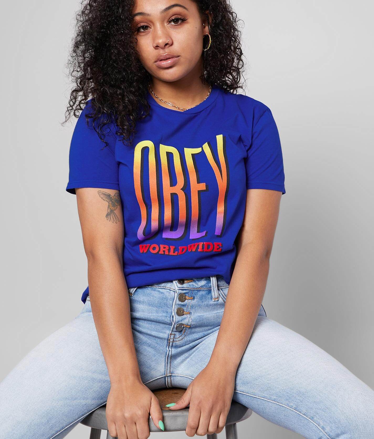 champion t shirt womens blue