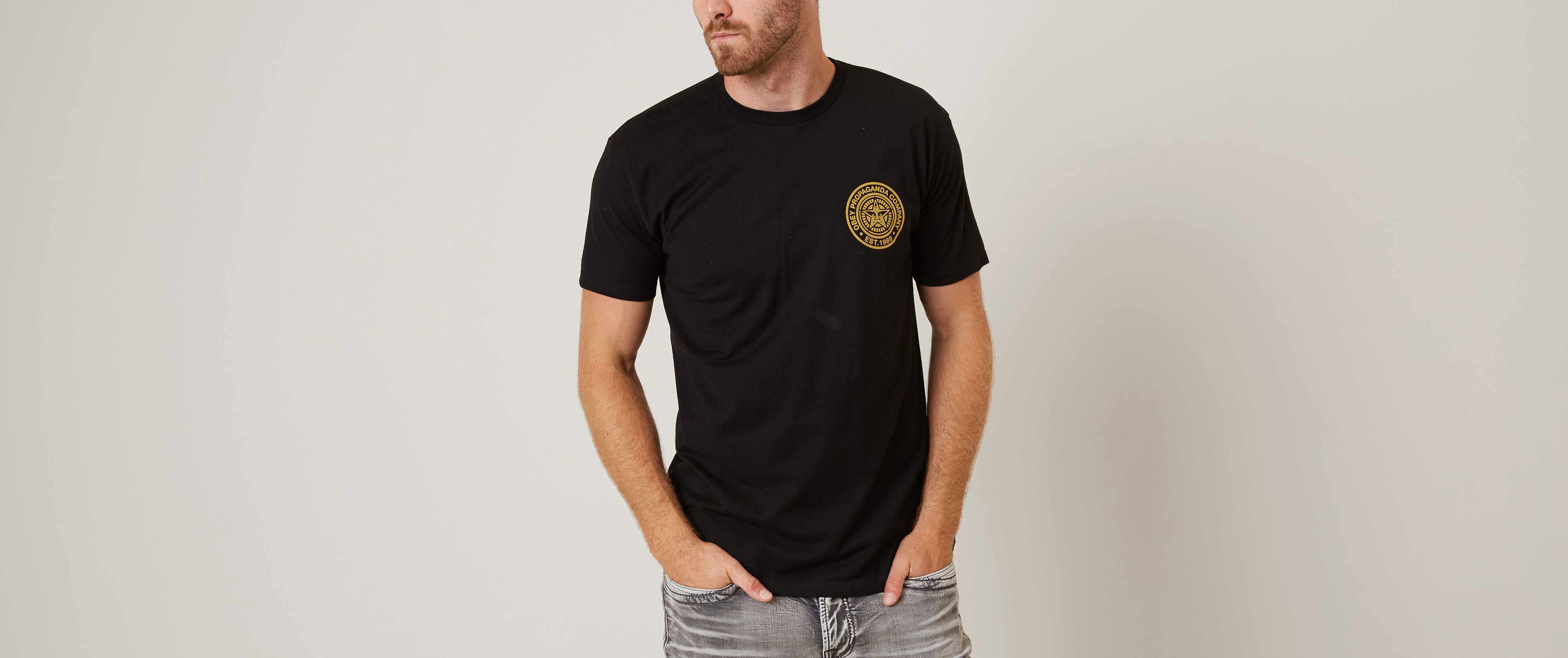 OBEY Propaganda T-Shirt Clothing in Black Buckle